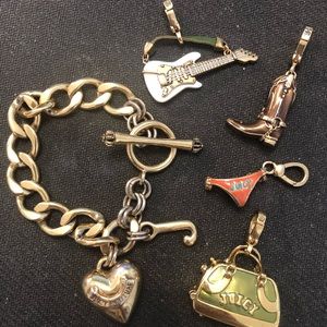 Juicy Couture Gold Bracelet with 4 Charms!